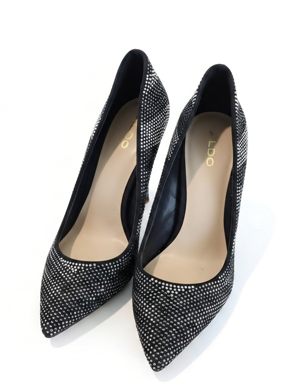 ALDO Women's Black Crystal-Embellished Pointed-Toe Pumps